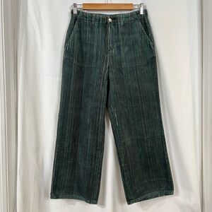 L’AGENCE Zayne Corduroy Jeans Wide Leg 100% Cotton Green Multicolor Sz 25 NWOT